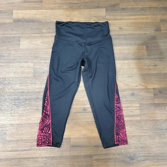 Champion C9 Black Pink Cropped Leggings Mesh Panels Women’s Size Small - Picture 1 of 10